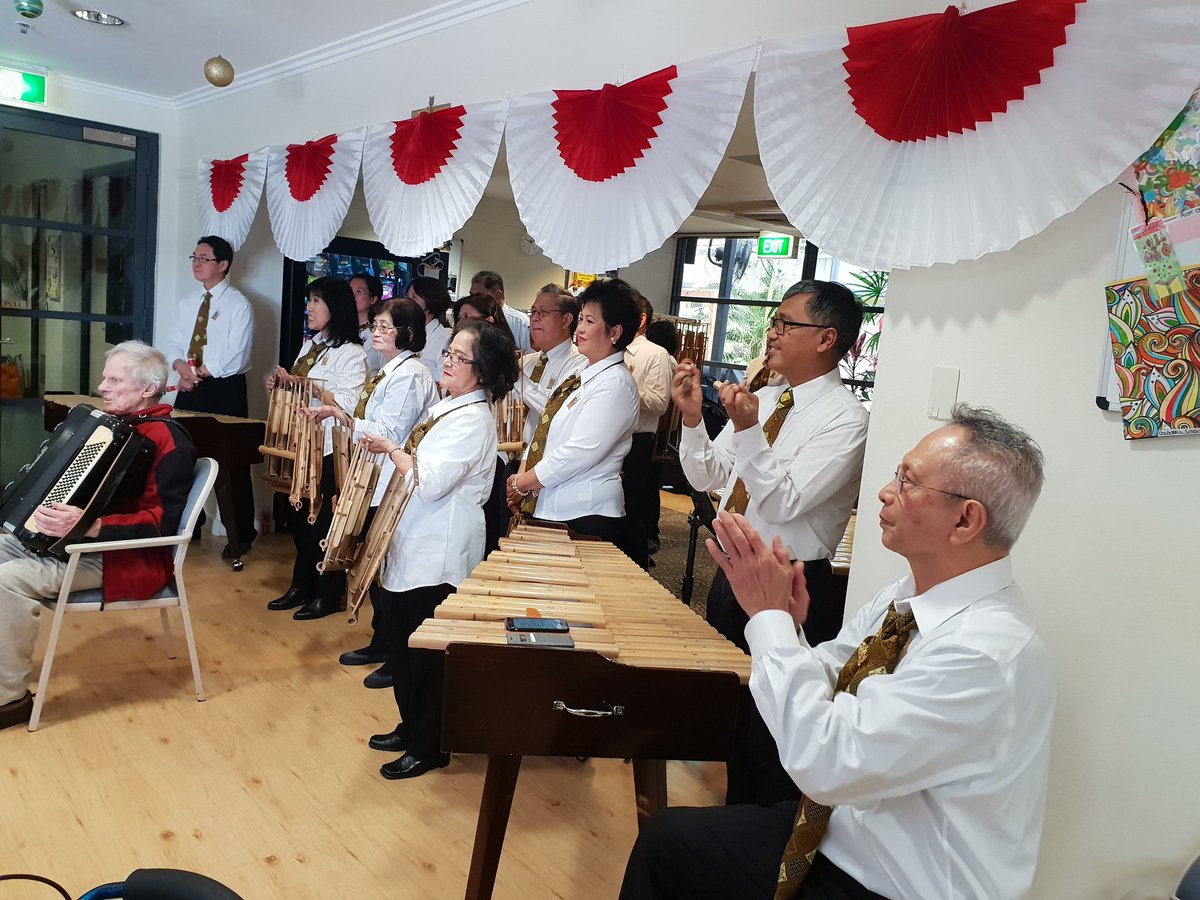 Celebrating 73rd Anniversary of IndonesianIndependenceDay,  a caring&sharing visit to the PresbyterianAgedCentre in Ashfield,  NSW was organised (4/8/18) by ConsulateGeneral of 🇮🇩 in Sydney, IIPC, ITPC, 🇮🇩PresbyterianChurchRandwick, NafirisionAngklungGroup, IDN-NSW, & IBC.