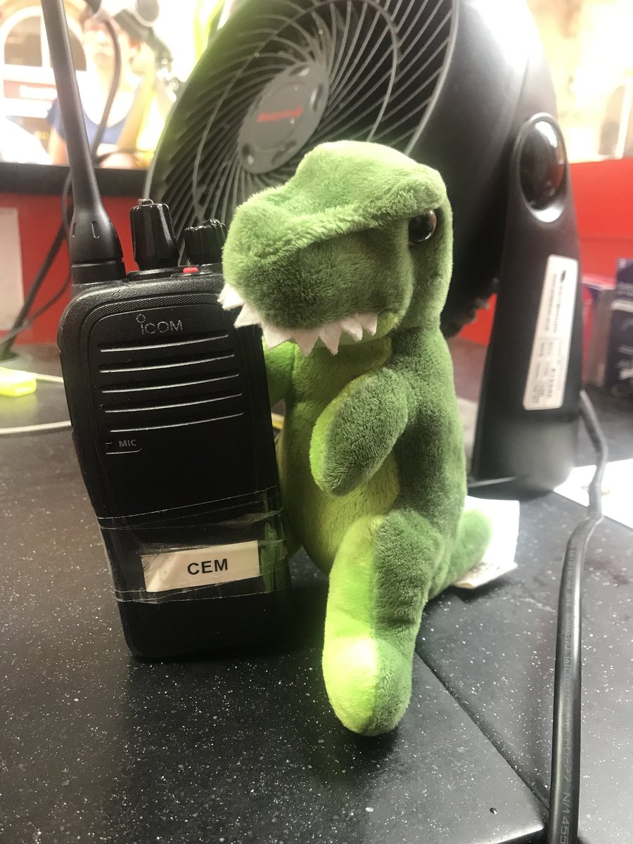 Smiler_Quinn's tweet photo. Rex has been left here at #YorkStation so long, that we have recruited him.... his tiny hands are struggling to use the telephone though!! #rawr #AdventuresOfRex @LNER https://t.co/bJttnuE2Zx