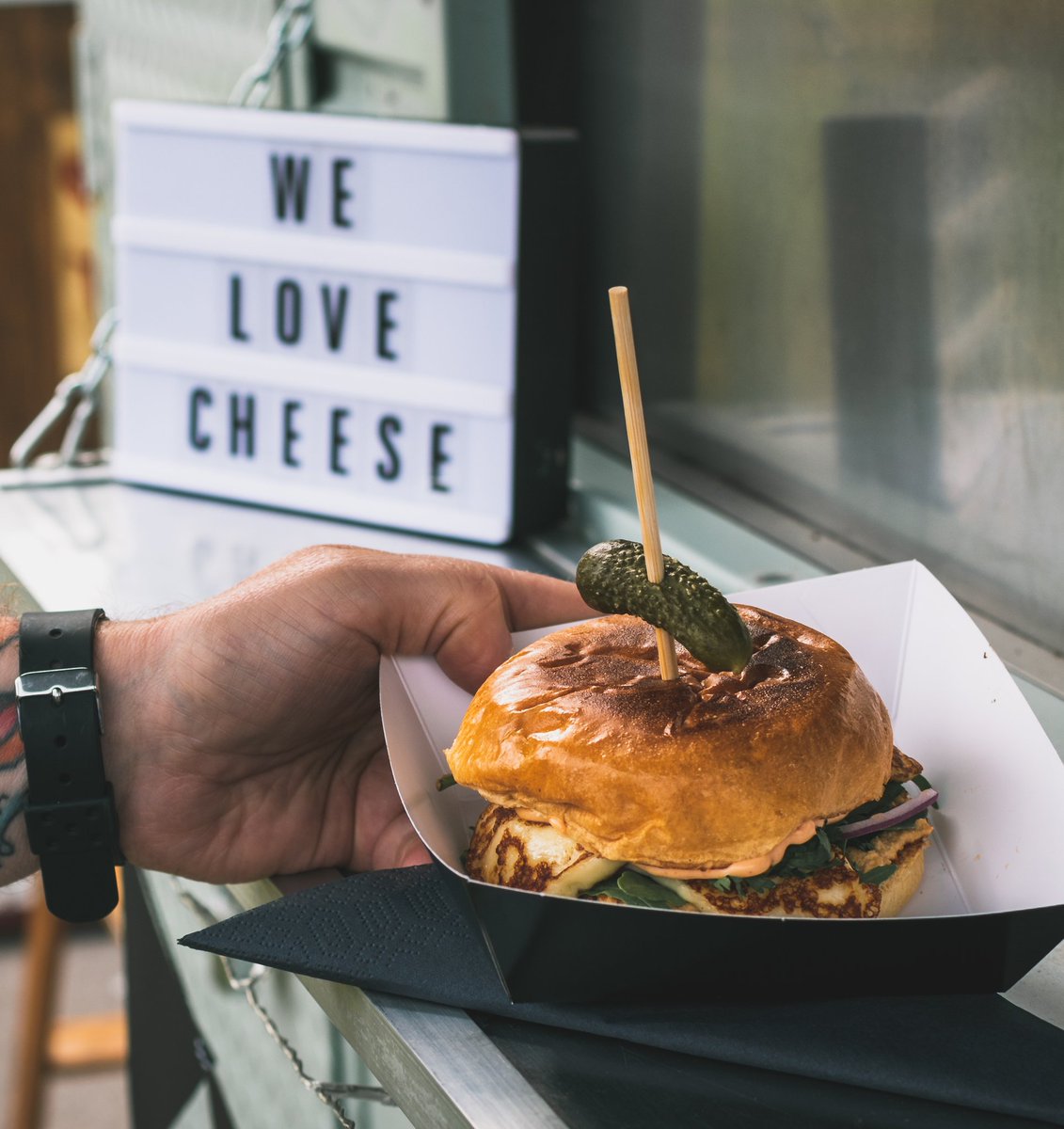 Our signature <a href="/YorkshireCheese/">Yorkshire Squeaky</a> Halloumi Burger will be available again at <a href="/YumFoodFest/">Yum! Food Festival</a> next weekend, so come grab em while they're available! 
#Halloumi #squeakycheese #Yorkshire #streetfood