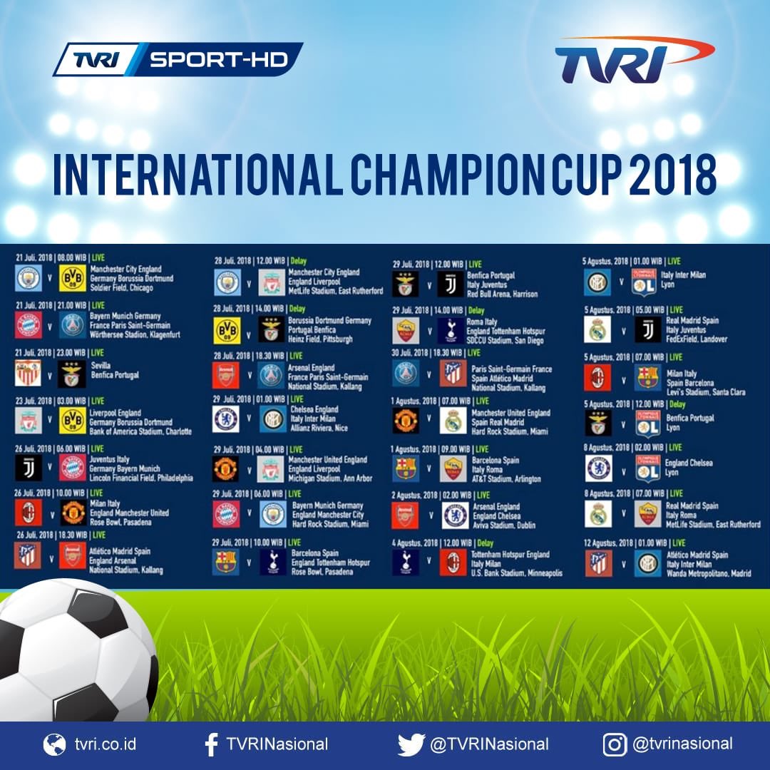 #ICC2018 FC Barcelona Vs AC Milan. Minggu, 5/8 Pkl 07:05 WIB. Levis's Stadium. LIVE TVRI &amp; iNews TV. #FCBACM #ForzaMilan 🔴⚫