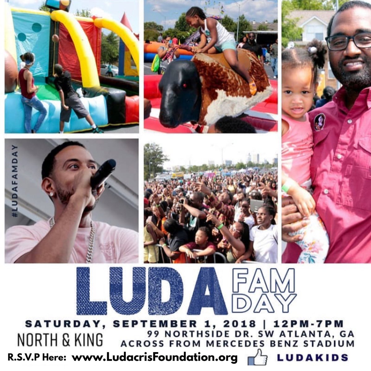 #LudaDayWeekend in ATL is ALL about #GivingBack! On behalf of <a href="/Ludacris/">Ludacris</a> and the entire #LudacrisFoundation we would like to invite you to #LudaFamDay! A day filled with family friendly fun that your ENTIRE family can enjoy on September 1st! Details are on the flyer! R.S.V.P NOW!