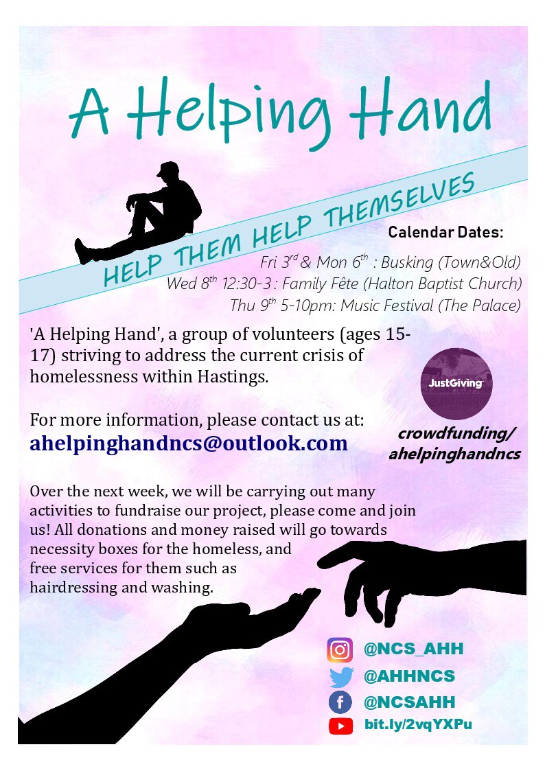 AhhNcs's tweet photo. Here are some posters advertising our fundraising events over the next week. #HelpUsHelpThemselves @NCS https://t.co/RMmG3gsSmA