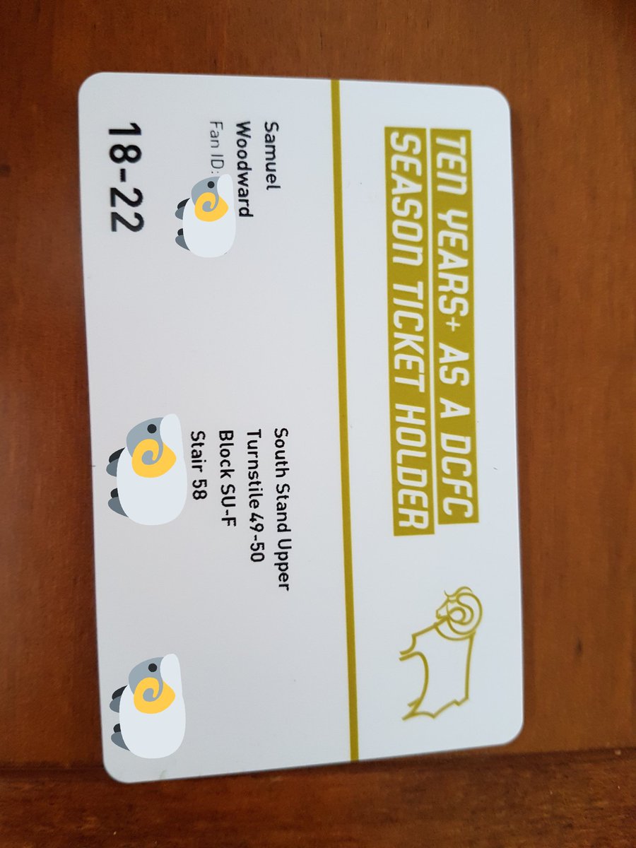 WoodyDCFC's tweet photo. Love the little touch @dcfcofficial have done on the season tickets! πππ #10plusyears #dcfc https://t.co/ADeA7wGFk0
