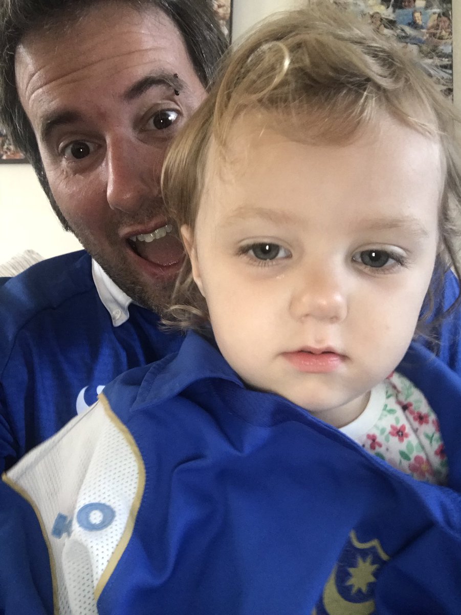 dave101x's tweet photo. Full of optimism and ready for the new season! Hollie is less bothered but has nailed shouting #Pompey when I point at the crest! @PompeyNewsNow @officialpompey @PompeyTrust #footballdaughter #futurepompeyplayer #newseason #optimistic #homewin https://t.co/TvMtIFUxK6