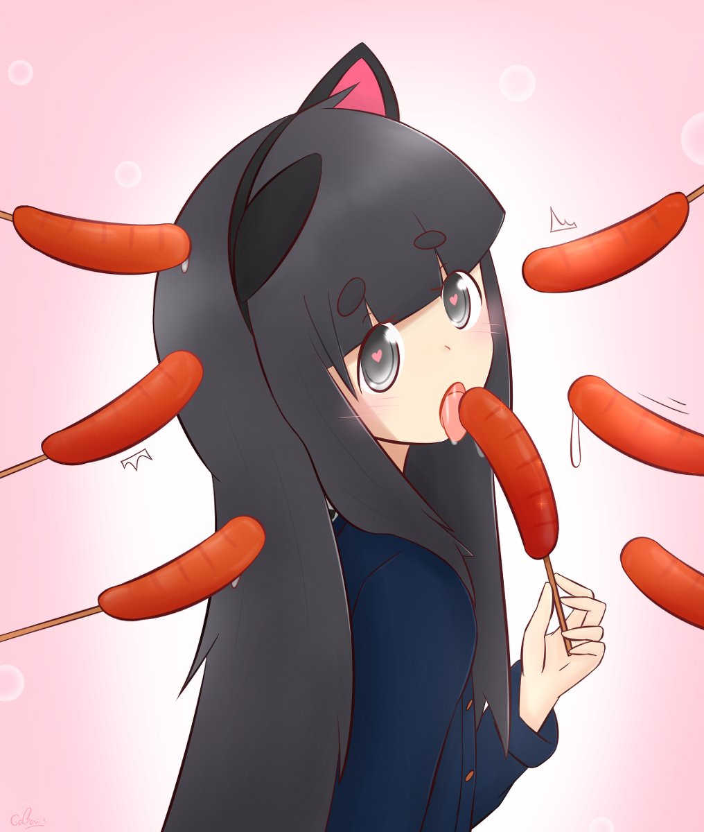猫娘 #オリジナル #女の子 #日常系 #ソーセージ #男の娘 #猫 #猫の耳 