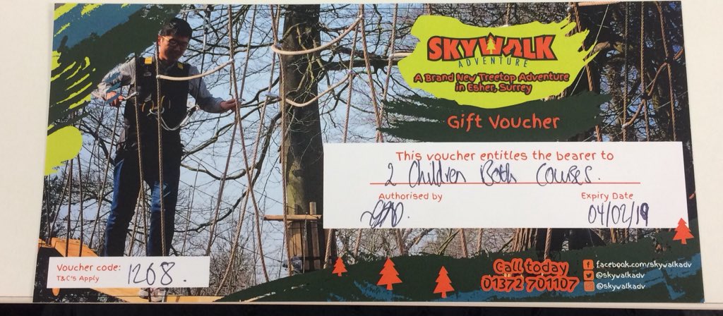For the adventurous we are so grateful to @sandownsports for the donation of a pass to both <a href="/Skywalkadv/">Skywalk Adventure</a> courses for 2 children in today’s Cafe Bridge raffle!