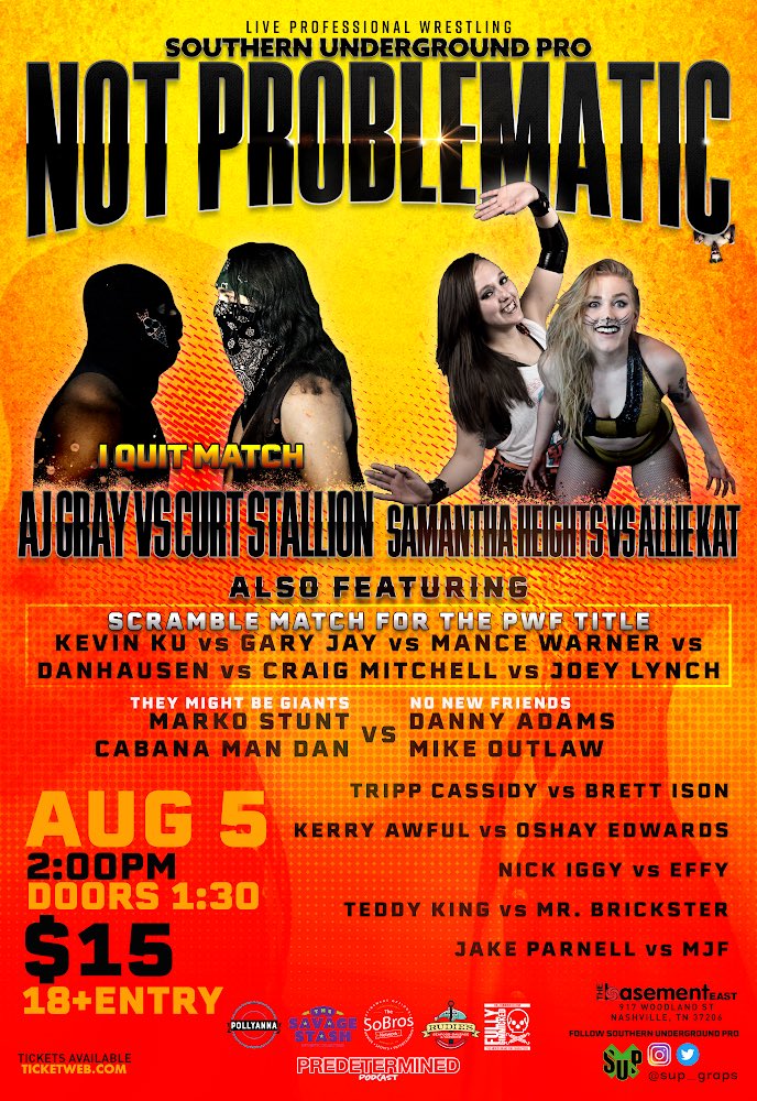 sup_graps's tweet image. If you’re coming to @SCITournament today we are totally out of pins and down to 1 physical ticket for #NotProblematic tomorrow! Lets get that ticket outta here! Tix still available online here- ticketweb.com/event/southern…