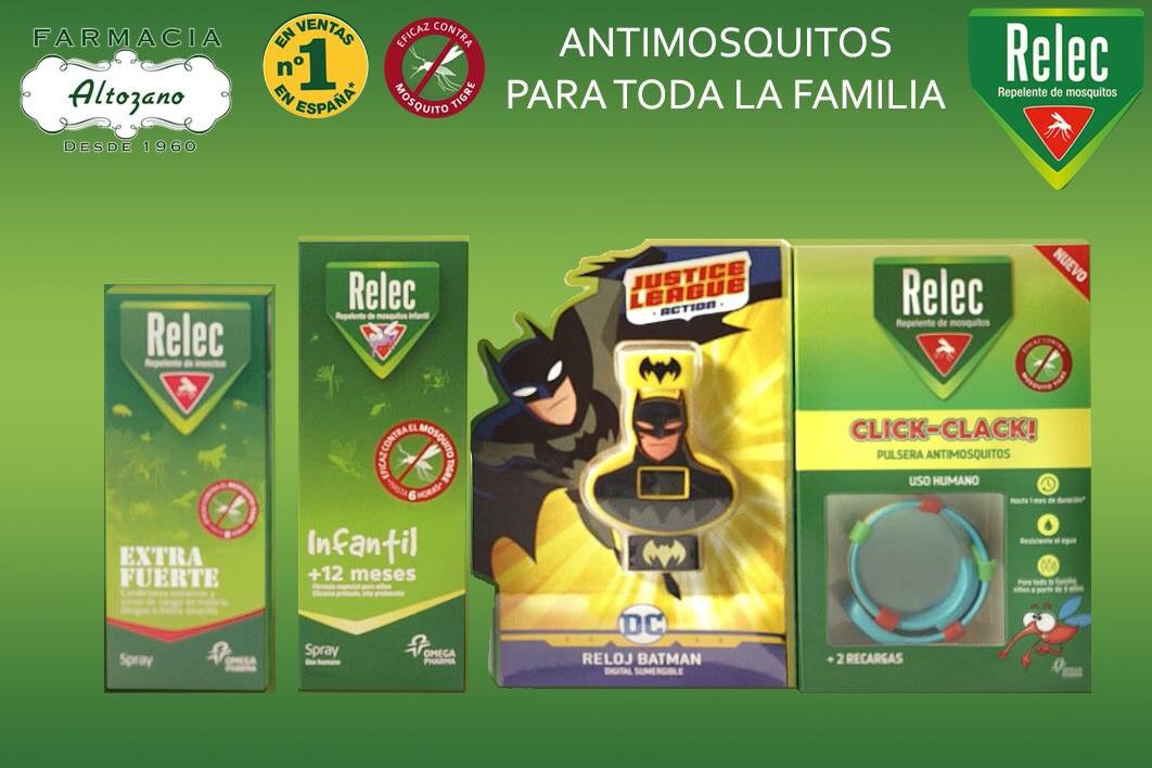 FarmaciAltozano's tweet image. Protege a toda tu familia de los mosquitos con #Relec. 

Ahora las pulseras Relec incluyen un reloj con tus superhéroes favoritos. ¡Ven a ver todos los modelos!

#antimosquitos #relec #mosquitotigre #obsequio #superhéroes