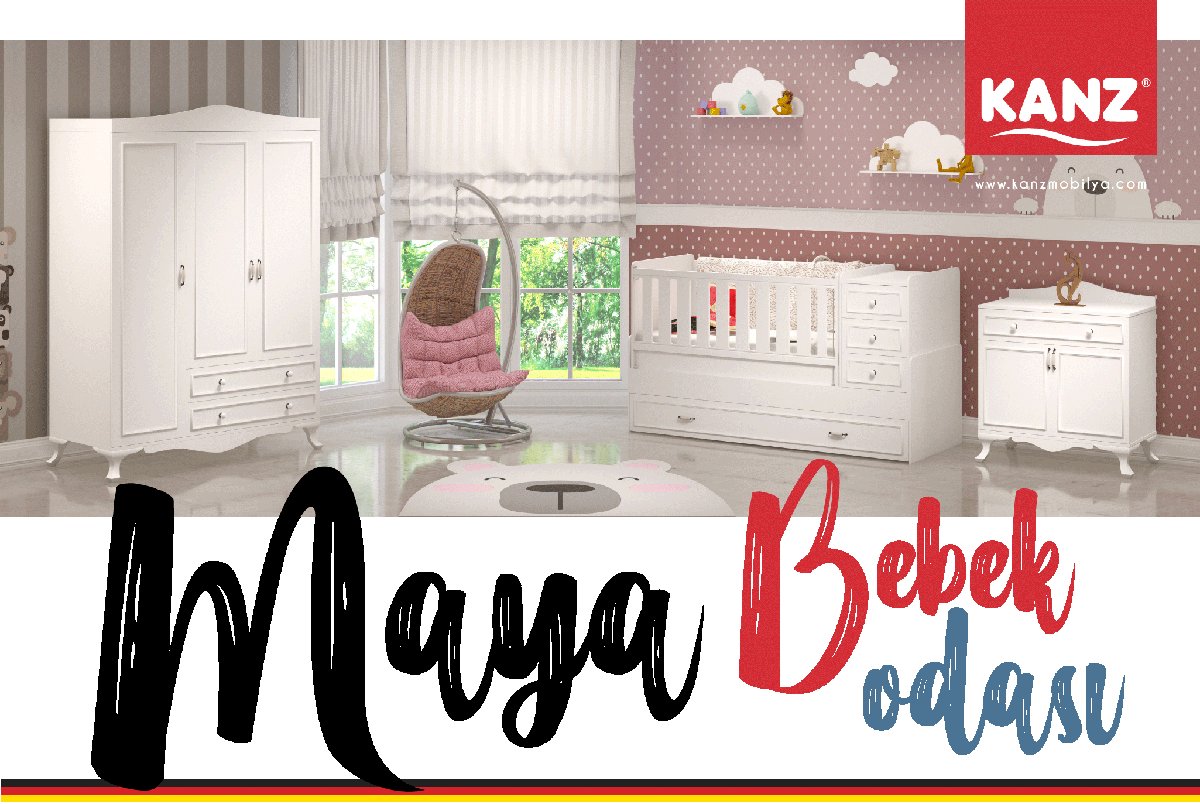 Maya Bebek Odası takımını gördünüz mü? Bu şıklık, bu kalite tam bebeğinize göre!

---> Koleksiyonun tamamı : kanzmobilya.com
#bebekbeşikleri #beşik #karyola #bebekuykuseti #annebebek #bebekodasi #bebegim #yenidogan  #yarisma #hediye #kazan #kampanya #uygunfiyat #bebegim