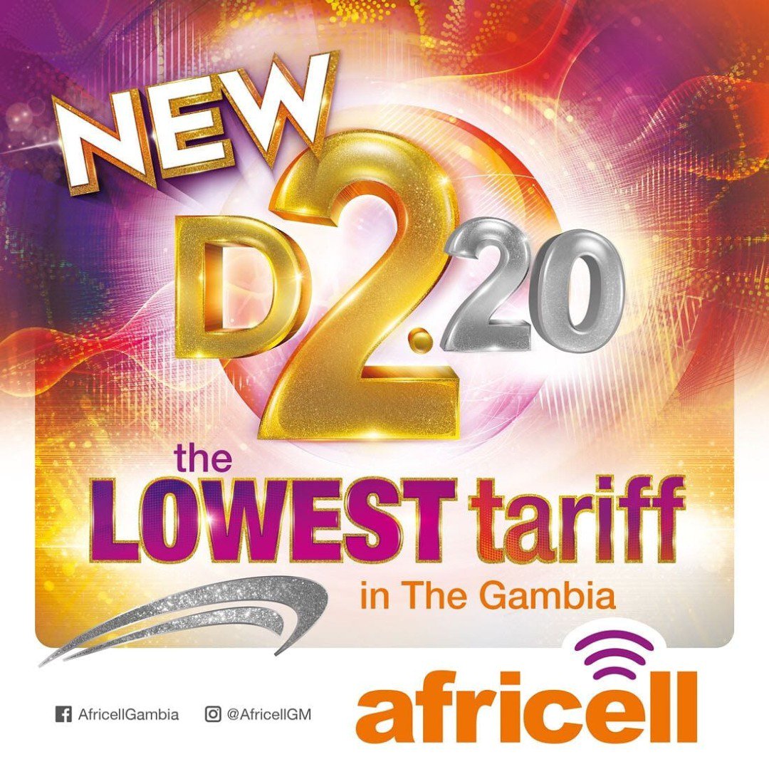 ptvgambia's tweet image. Current lowest tariff in The Gambia @AfricellGambia