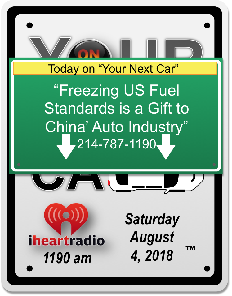 yournextcar1190's tweet photo. Today on Your Next Car "Is Freezing US Fuel Standards a Gift to China's Auto Industry" that and much more...Listen Live in 30 https://t.co/gzSdkTk3vy https://t.co/ttiBdRseBq
