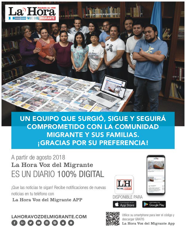 LHVozMigrante's tweet photo. A partir de ahora puedes encontrar reportajes, notas e información actualizada de nuestra comunidad migrante todo los días en las plataformas web de La Hora Voz del Migrante, síguenos en nuestra páginas y redes sociales. https://t.co/A97ygZgNUX https://t.co/y82evJteM3