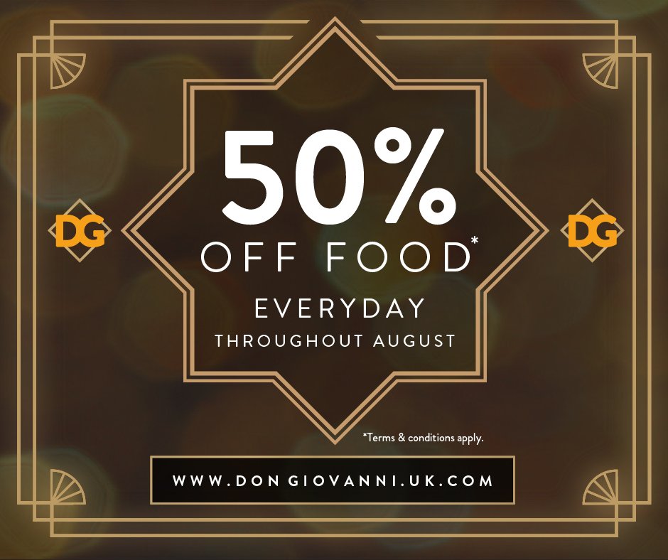 Even on Saturdays! 

Take advantage &amp; book today > dongiovanni.uk.com/reservation/ 

#AugustOffer #Manchester #Foodies