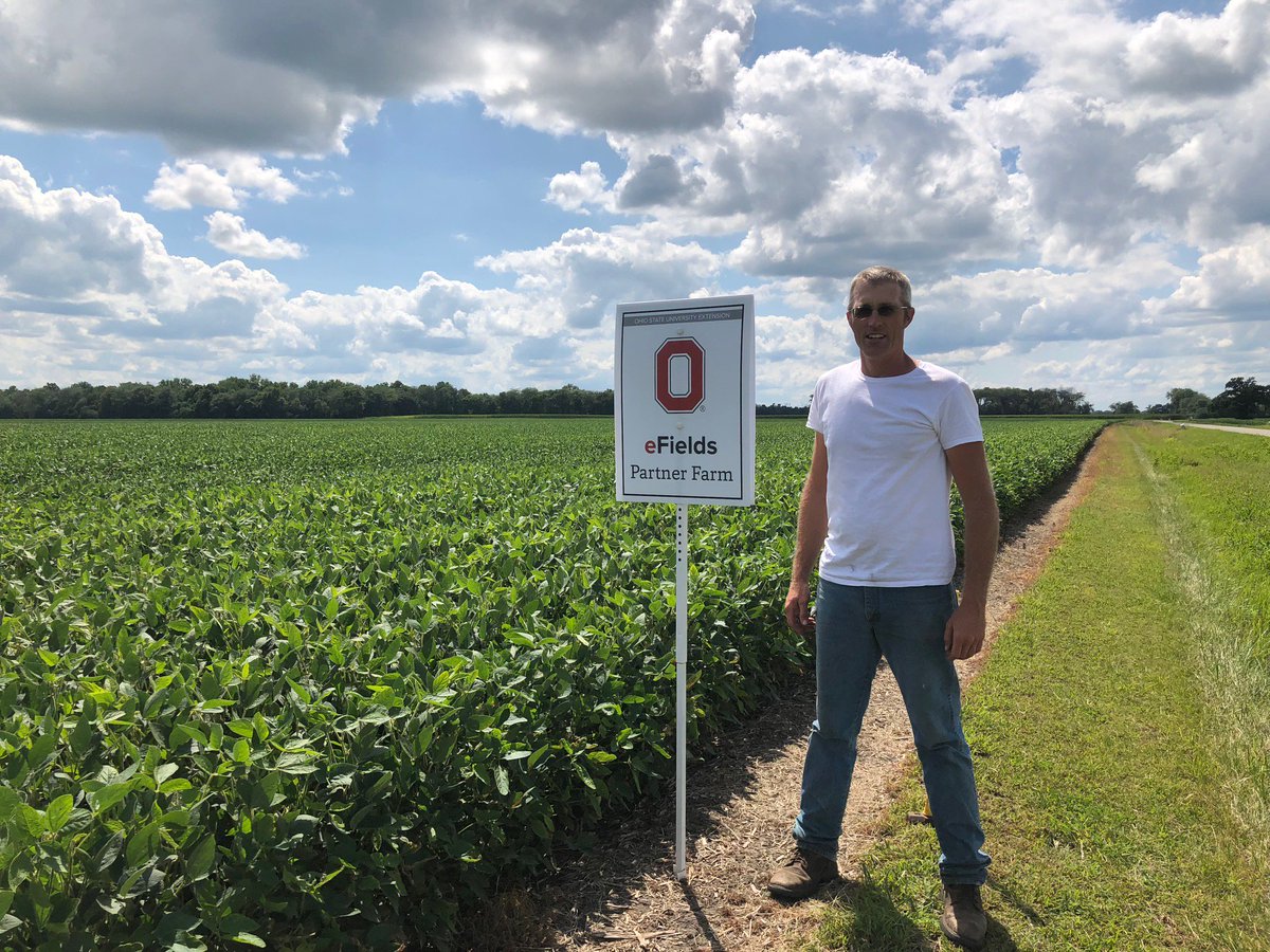 OhioStatePA's tweet photo. He's not just a regular farmer, he's a cool farmer 😎 Thanks to collaborator Clayton Waddle of Fayette County for your assistance this growing season! #seedingintel #nutrientintel https://t.co/vq1LcdVQAL