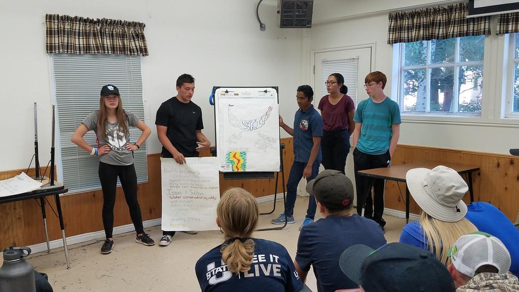 NHSC_UT's tweet photo. Students use their gained natural resource knowledge to give presentations on the final night to the "Board of Review" on ways to best manage land... it's impressive to see how much growth there is during one week. We're so proud of our campers and their successful night! https://t.co/JqhpZh7Uce
