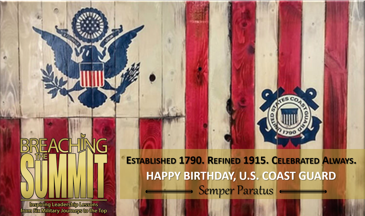 BreachingSummit's tweet photo. Happy Birthday to the United States Coast Guard from the authors of #BreachingTheSummit! @BreachingSummit #SEMPERPARATUS #CoastGuard @USCG @USCGAcademy @MCPOCG @CoastGuardFound https://t.co/60ASnz2t1k