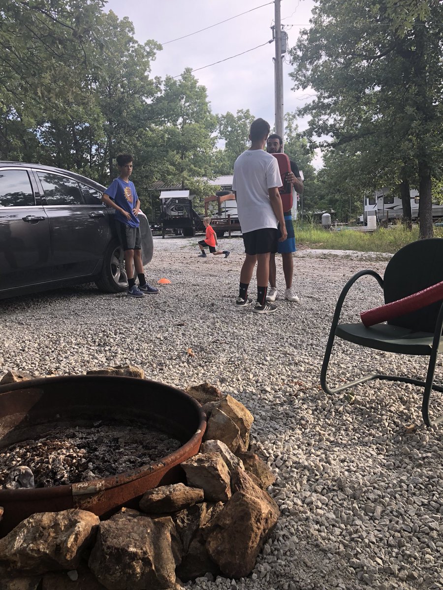 Rodney1904's tweet photo. Morning workout at the Lake.  We work in the AM. We play after :-) with @SmaxxwellQB1 and Jaxon https://t.co/BOScyFYQs1