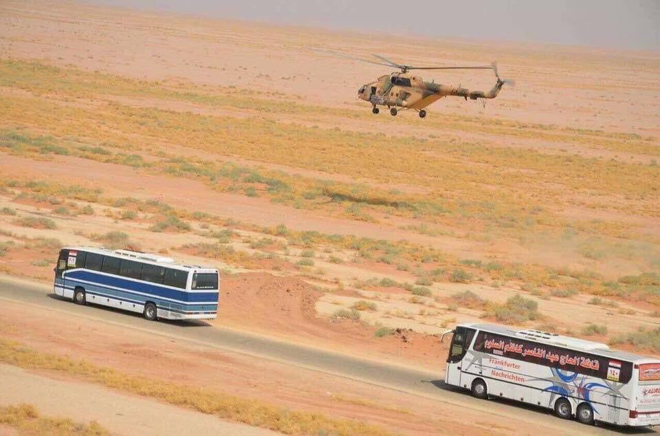 warmediateam's tweet photo. 🔺 The Iraqi #army_aviation continues to protect pilgrims' convoys and secure long road routes from #Karbala to Arar border crossing https://t.co/Hz1xnr80UY