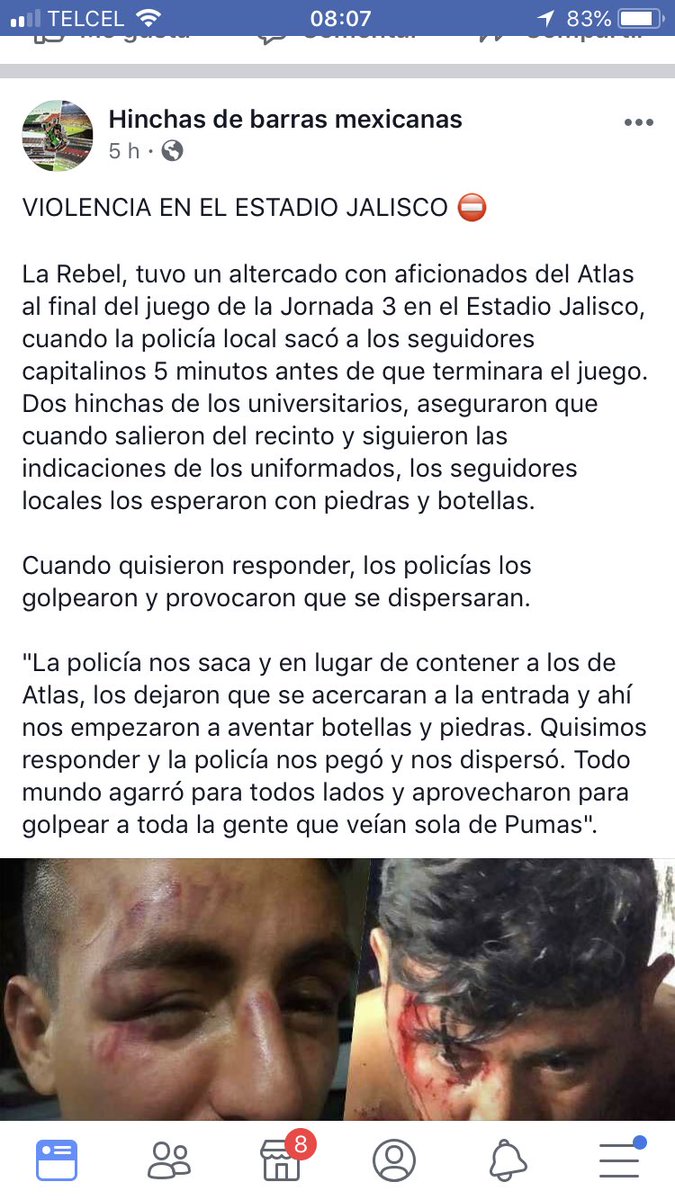 saulchapulinez's tweet photo. @LIGABancomerMX @atlasfc @PumasMX Oye liga Mx pon atención a esto no es posible que siempre es lo mismo en este estadio, y siempre culpando al visitante siendo que esos delincuentes del atlas son los que están afuera tirando piedras y golpeando a civiles o quien se ponga enfrente... https://t.co/gM8oQNDZod
