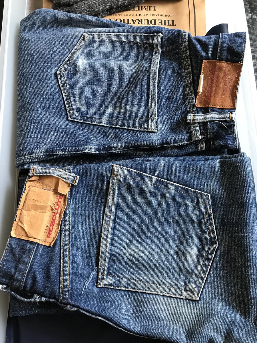 maroontype07's tweet image. #このタグを見た人はお気に入りのデニムを貼り付ける

リゾルト710
ウエアハウス700S（大戦）

参考までに…共に20数回の洗濯。