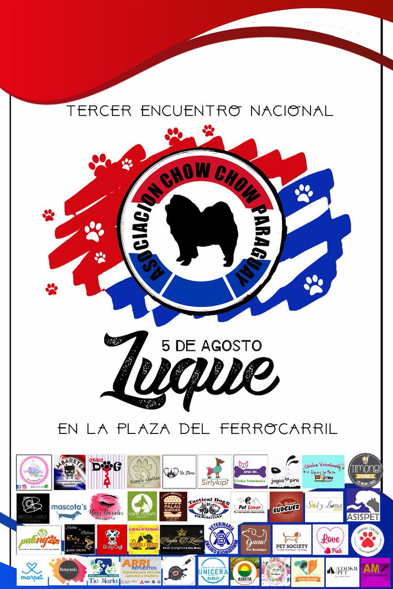 AsoChowPy's tweet photo. #Mañana es nuestra gran fiesta de la #FamiliaChow. 🎉🎉🎉

Les esperamos a todos en la Plaza del Ferrocarril de Luque, de 10.00 a 15.00 hs. ¡¡Nos vemos!! #AsoChowPy https://t.co/Vzq4UByMzN