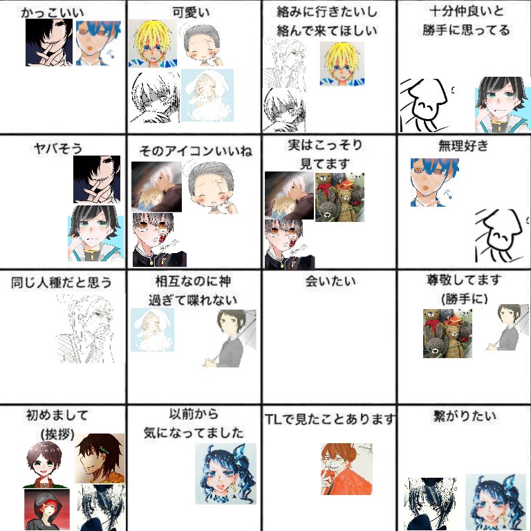 # RTした人を勝手に図にしてみようのコーナー
反応ありがとうございました🙇✨ 