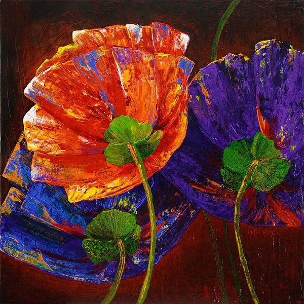 GabrielaLureti's tweet photo. 'Three Poppies' by Lynda Bee White #art https://t.co/08HD4BQHE7