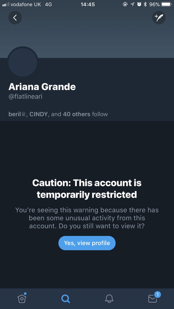 DangerousNun's tweet photo. Guys please help my wifey
Twitter blocked my account loads and now they’re coming for my wife just for changing her name to “Ariana grande” even though her bio says that she’s a stan please retweet to get her account back #bringbackval #stopblockingstans @TwitterSupport https://t.co/Zs0vEMg6nk