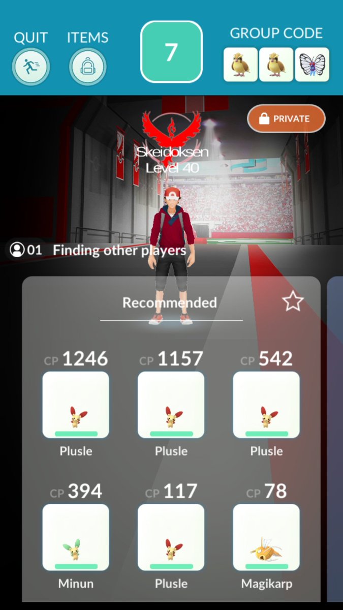 PokeNorge's tweet image. Meditite #funraid with #shiny Minun &amp;amp; Plusle, and a magikarp #PokemonGO