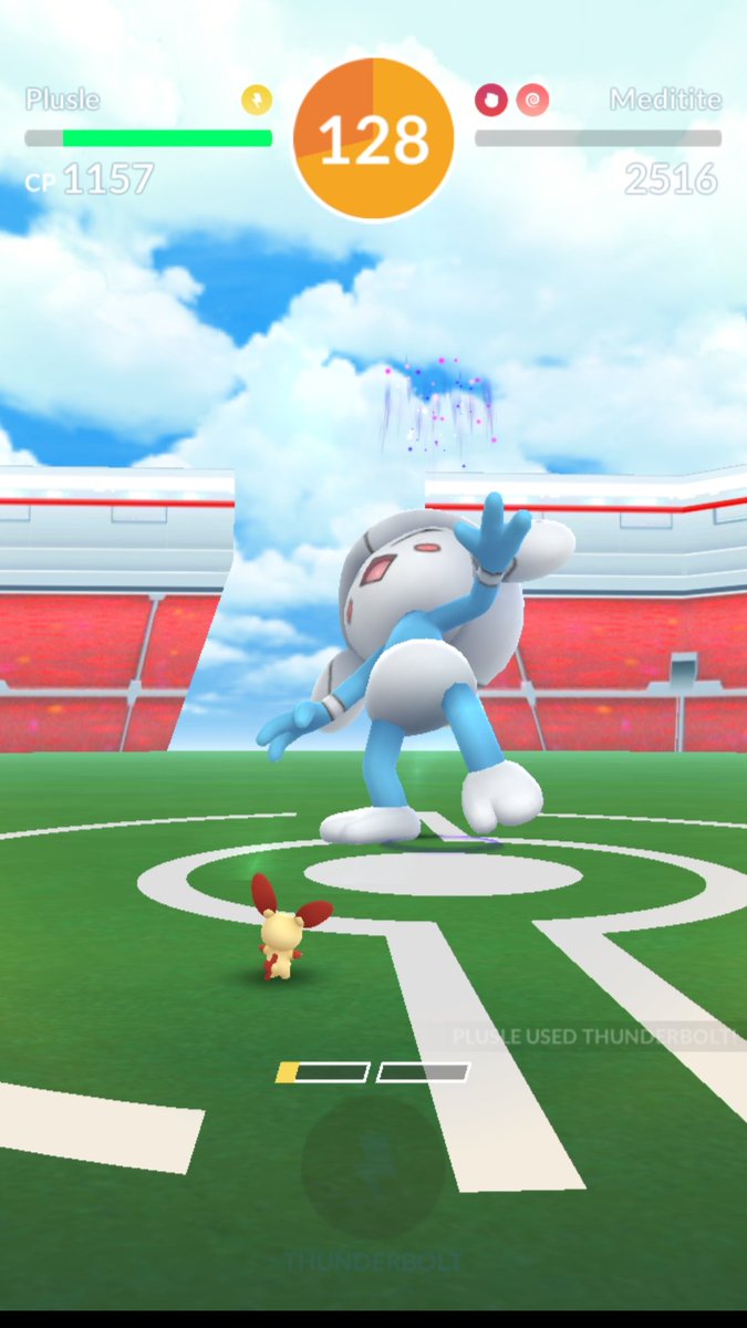 PokeNorge's tweet image. Meditite #funraid with #shiny Minun &amp;amp; Plusle, and a magikarp #PokemonGO