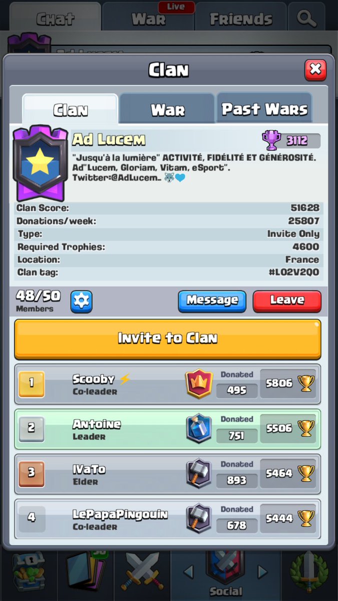 AdLucem_'s tweet photo. Notre clan est toujours à la recherche de nouveaux joueurs 😎 4900~5000 de record et 28 wins minimum en gdc 🏹
On vous attend en masse 🐺💙 https://t.co/NVzpvhPqdd