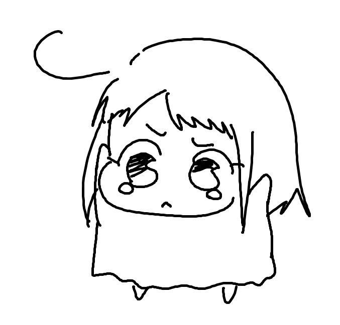 まえがみを
きられすぎた
みにろりちゃん 