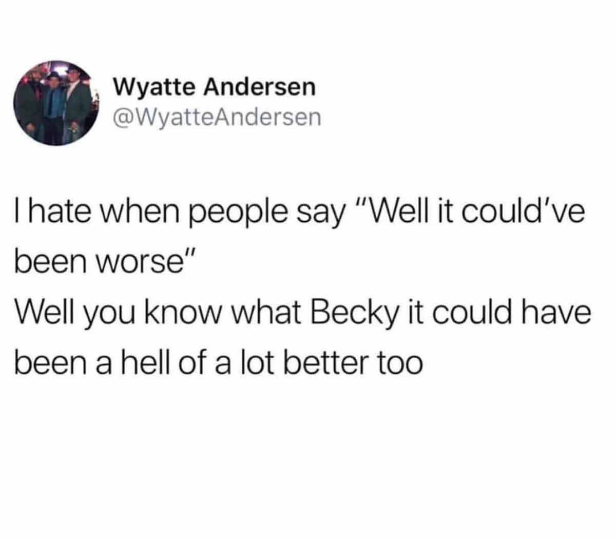 womenshumor's tweet photo. SHUT IT, BECKY! https://t.co/1cL1ZblazE