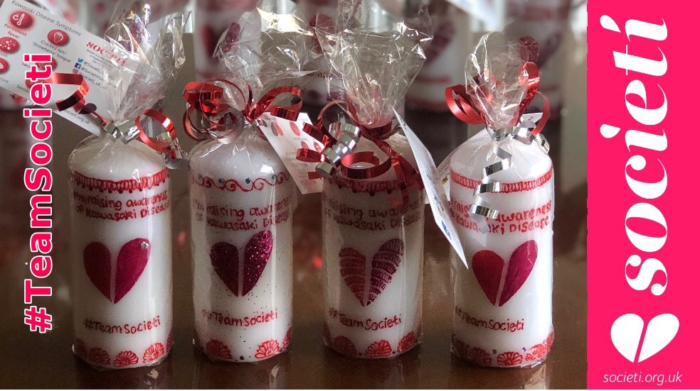 Societi_UK_KD's tweet photo. THE ONLY ONES IN THE WORLD....(probably!) These are GORGEOUS limited edition candles handmade by #Shaniya for @Societi_UK_KD 
We are continually #inspired by the ideas our supporters take forward to raise #Kawasaki_Disease awareness! FABULOUS! #ForOurChildren #TeamSocieti 💕 https://t.co/T5kskyTSiD