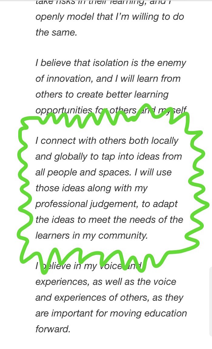 jblanchardedu's tweet photo. My personal vision statement summed up in the Innovator's Mantra. Such powerful words! @bookswithblanch @gcouros #InnovatorsMindset #WeAreSSMS https://t.co/RQsFsjLdO0