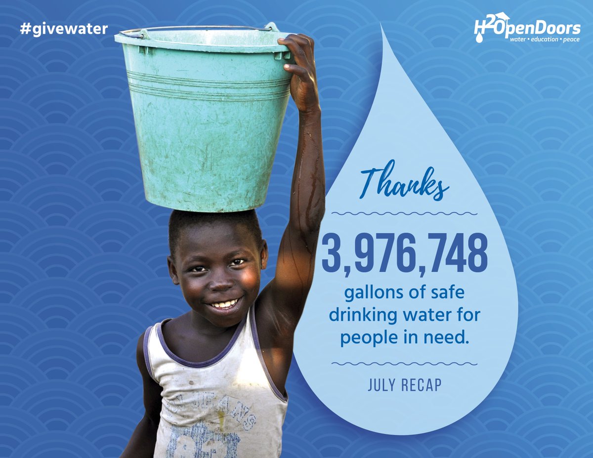 newgardenchurch's tweet photo. Along with other churches around the world, we helped supply almost 4 million gallons of safe drinking water in July. #CheckInDoGood #GiveWater https://t.co/PYlh1u4rzg
