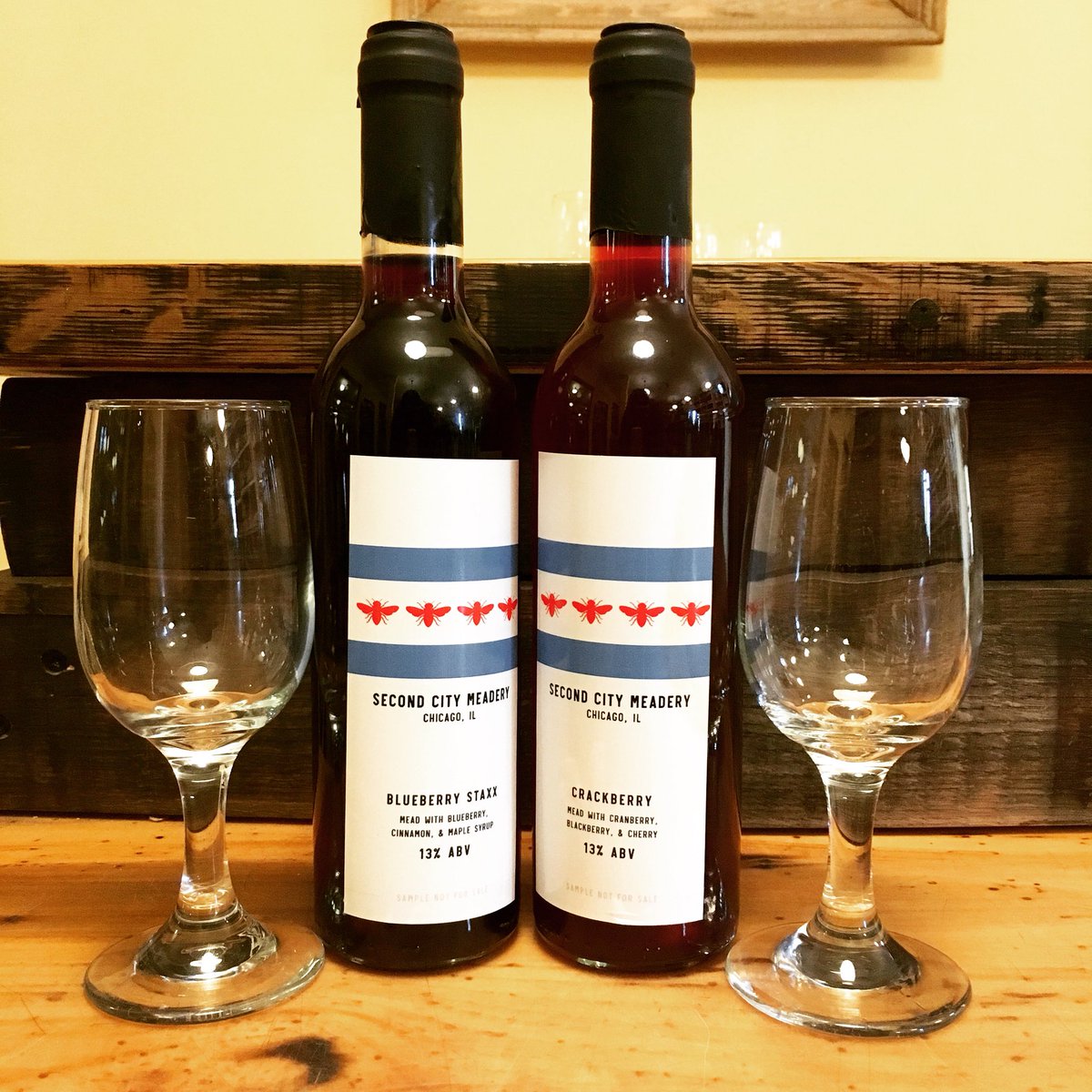 TheBeerTemple's tweet photo. Mead maniacs have we got a treat for you. Today we are sampling two of @SecondCityMead offerings: Blueberry Staxx &amp; Crackberry. Note these are not available for purchase but that doesn’t mean you can’t catch this 🍯 🌊 early. https://t.co/YC26iFs47S