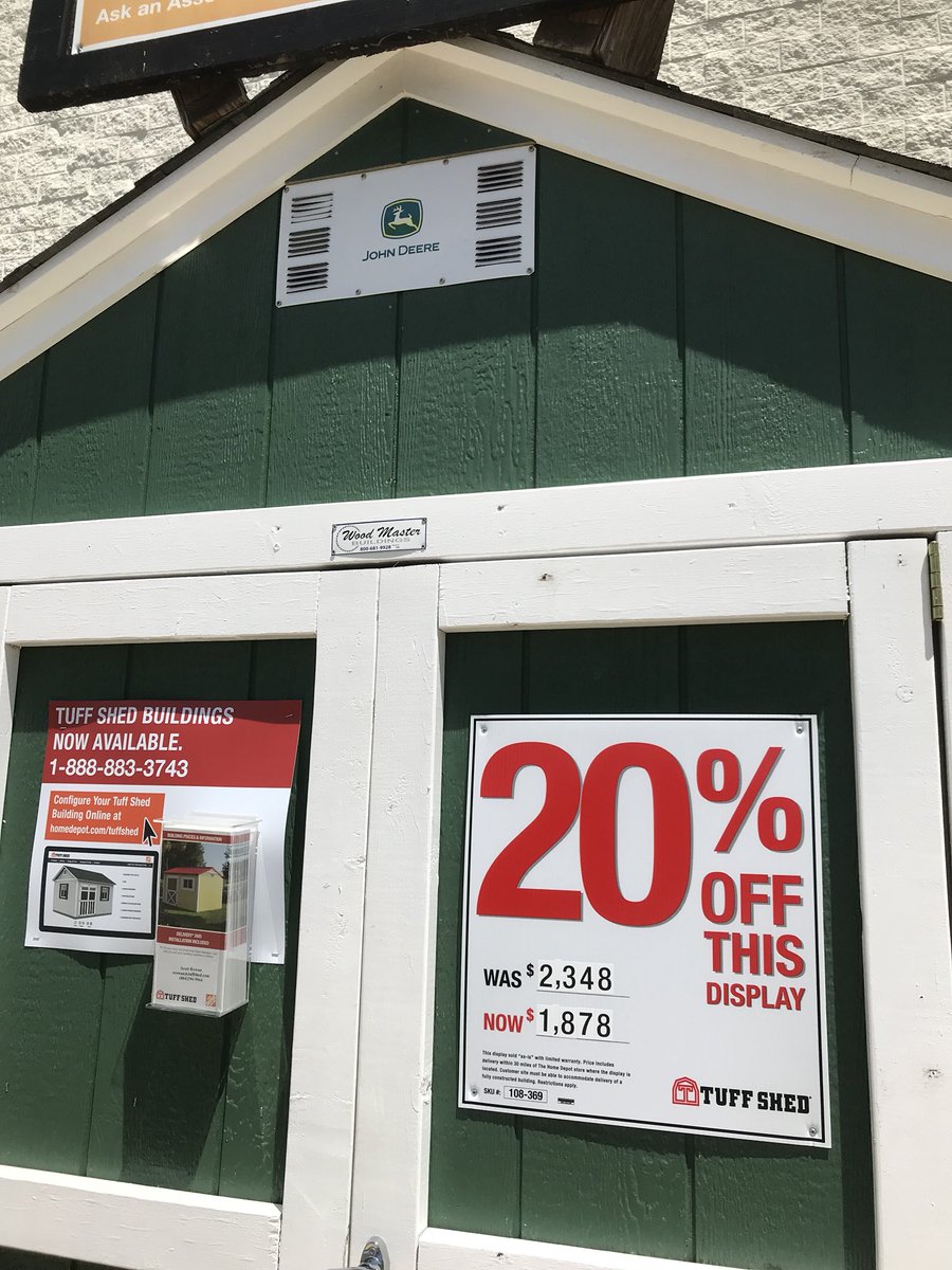 OffTheGridRVA's tweet photo. Hey #ShortPump #RVA need a #backyard shed asap. These 2 are only ones but left at #HomeDepot in #WestEnd &amp; will be gone next week. 
The green 8x12 shed is delivered as is for less than $2k. 
#outdoors 
#Gardens #yards #Richmond https://t.co/5V9qzczFdL