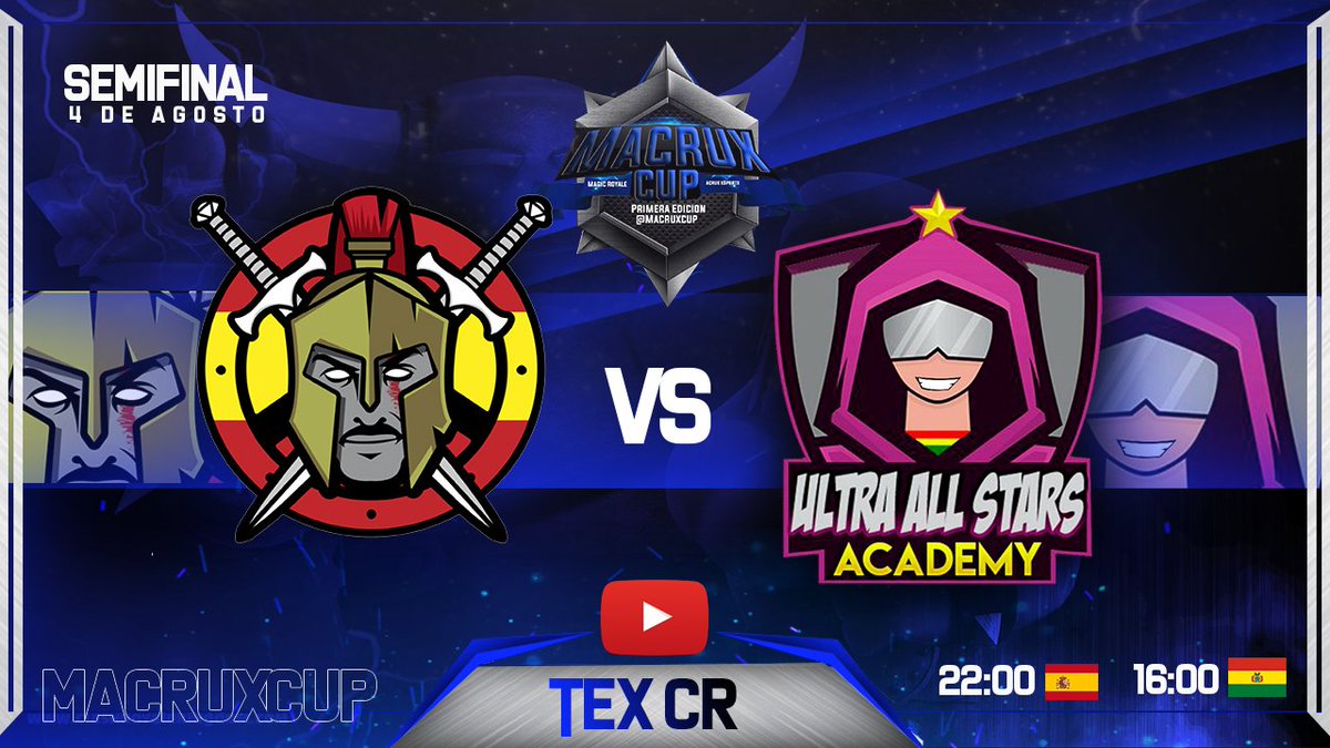 [#Semifinal]⚔️
Ya Están dentro de los 4 mejores de la <a href="/MacruxCup/">MacruxCup</a> .
Ahora se Enfrentaran por el paso a la Gran Final <a href="/SDF_Esp/">Soldados D'Fort España 🇪🇸</a>  vs <a href="/UltraAcademy/">Ultra Academy</a> 16:00🇧🇴 22:00🇪🇸
