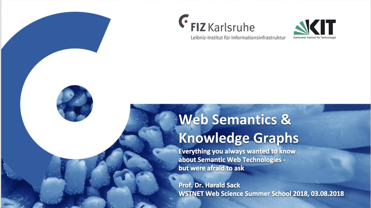 lysander07's tweet image. Please find the slides for my presentation on #WebSemantics and #Knowledgegraphs at the WSTNET Web Science Summer School 2018 in Hannover here
docs.google.com/presentation/d…
#wwsss