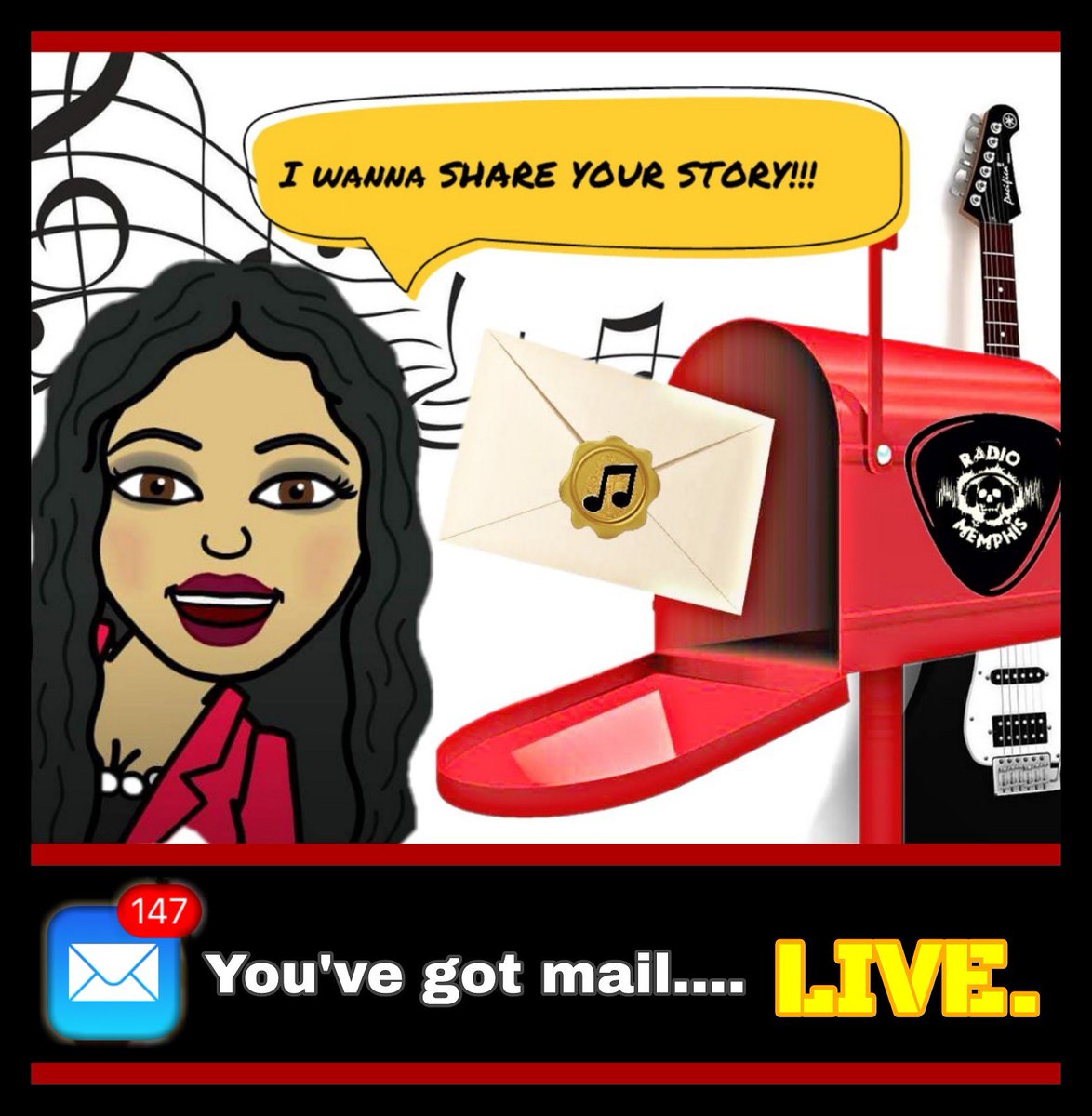 D has decided  to share what she reads LIVE ON AIR  Wanna SHARE YOUR STORY?  Drop D  an email at dianna@pirateradiostudios  We just might share your message #OnAir !!! Radio-memphis.com 

 #AROUNDTHEWORLD #RMOD #YouGotMAIL #LIVE #indie #radioshow #DIRTYD #RADIOMEMPHIS