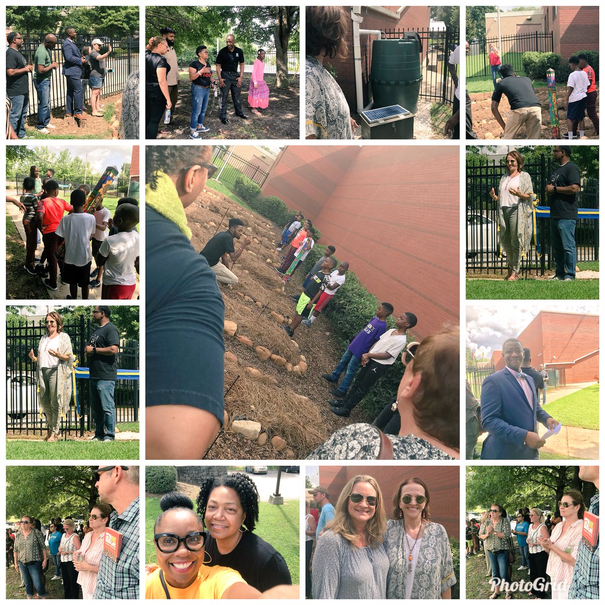 DrEmilyAMassey's tweet photo. What a great Saturday morning @APSDunbar_elem 🥒🥦🌶🍅 Garden Ribbon Cutting! @DunbarSessoms #InternationalGarden #IBReady #partnershipw/Jamaica&SouthAfrica @onelove @ATT @NationBuilder @AECFNews @DrRubyeSullivan @apsupdate @CarstarphenMJ https://t.co/7vCM7CUYNb