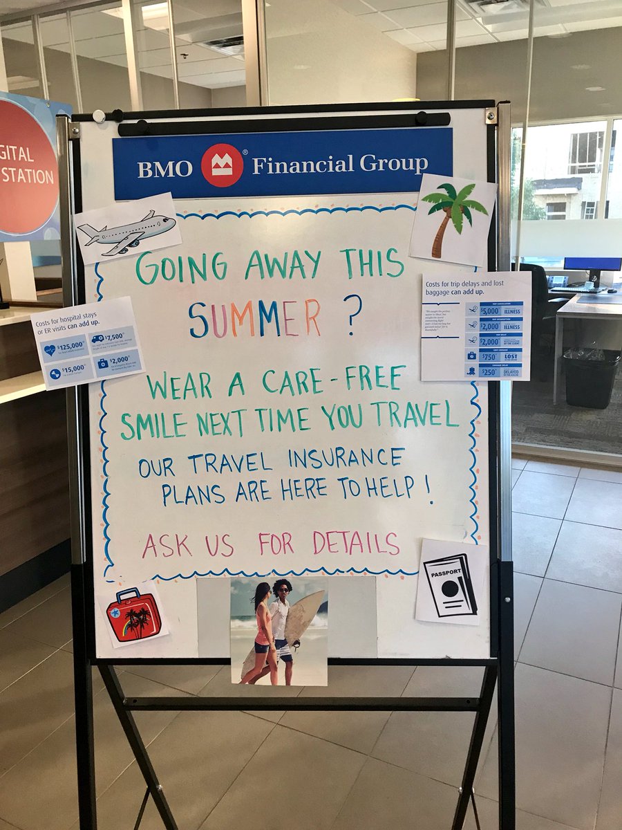 Going away this Summer? Make sure you have your travel insurance in place! At BMO, we are here to help with your travel insurance needs! 😎🌴☀️ #BMO #summer2018 #weareheretohelp <a href="/Harby321/">Harby</a>