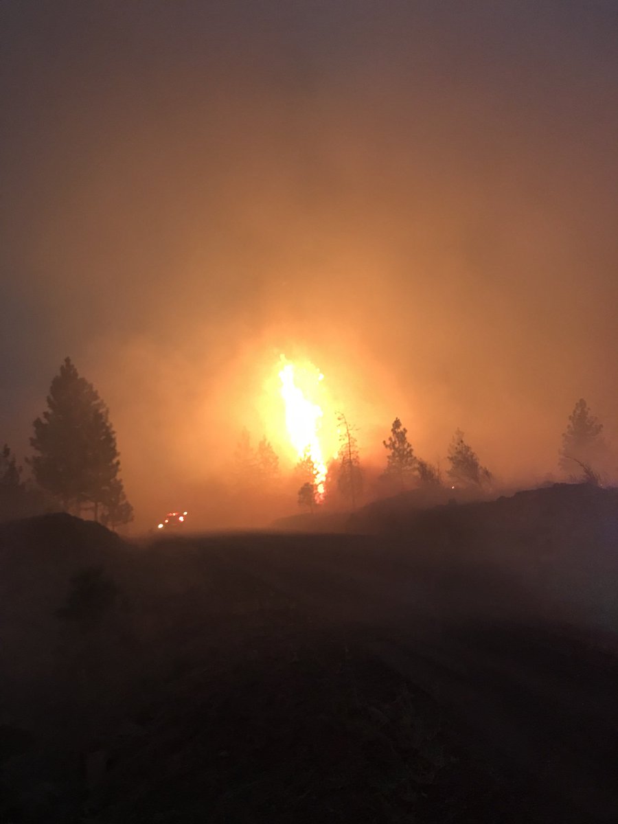 NEWIMT's tweet photo. Angel Springs Fire
The fire remained active throughout he night and crews continued to provide structure protection and establish containment lines. 

#AngelSpringsFire #WaWILDFIRE #IMTTeam1
Photos courtesy of Rich Llewelyn https://t.co/ZgGKY6mzoq