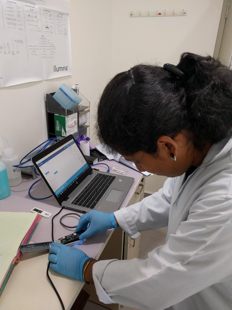 Alex Shaw (@alexshaw_as) on Twitter photo And we're finally on to sequencing- 50 multiplexed faecal samples being tested for presence of Sabin strain polio on one flow cell. And we're finally on to sequencing- 50 multiplexed faecal samples being tested for presence of Sabin strain polio on one flow cell.