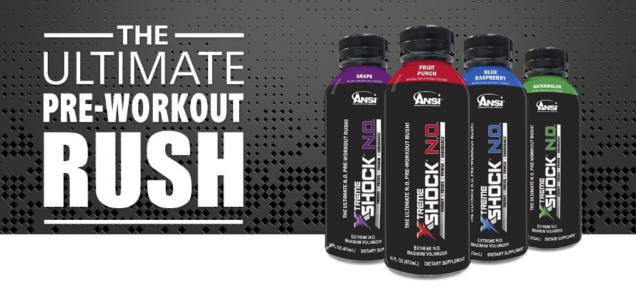 ANSI_Josh's tweet photo. #XtremeShock The Ultimate Pre-Workout Rush! Available in #Grape, #Watermelon, #PeachMango, #BlueRaspberry, and #FruitPunch; Tastes amazing and keeps the energy going! Get 20% off your order by using the code: Josh731 at checkout. #Energy #Focus #Power #Endurance
#ANSInutrition https://t.co/of0Tub0A0c