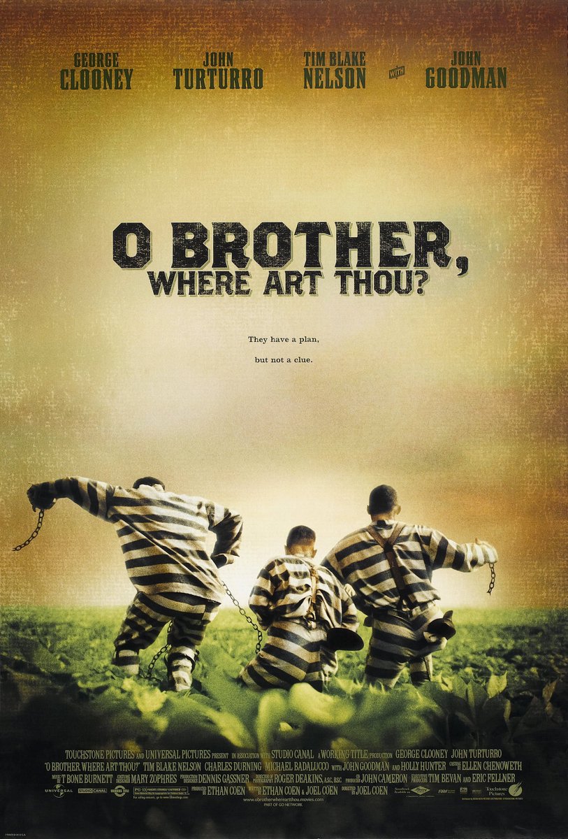 AFISilver's tweet photo. #GeorgeClooney shows off his comedy chops in the Coens' O BROTHER, WHERE ART THOU?, 2:30 today, with John Turturro, Tim Blake Nelson, John Goodman & Holly Hunter. #SoggyBottomBoys #DapperDanMan https://t.co/AWts1HoLMh