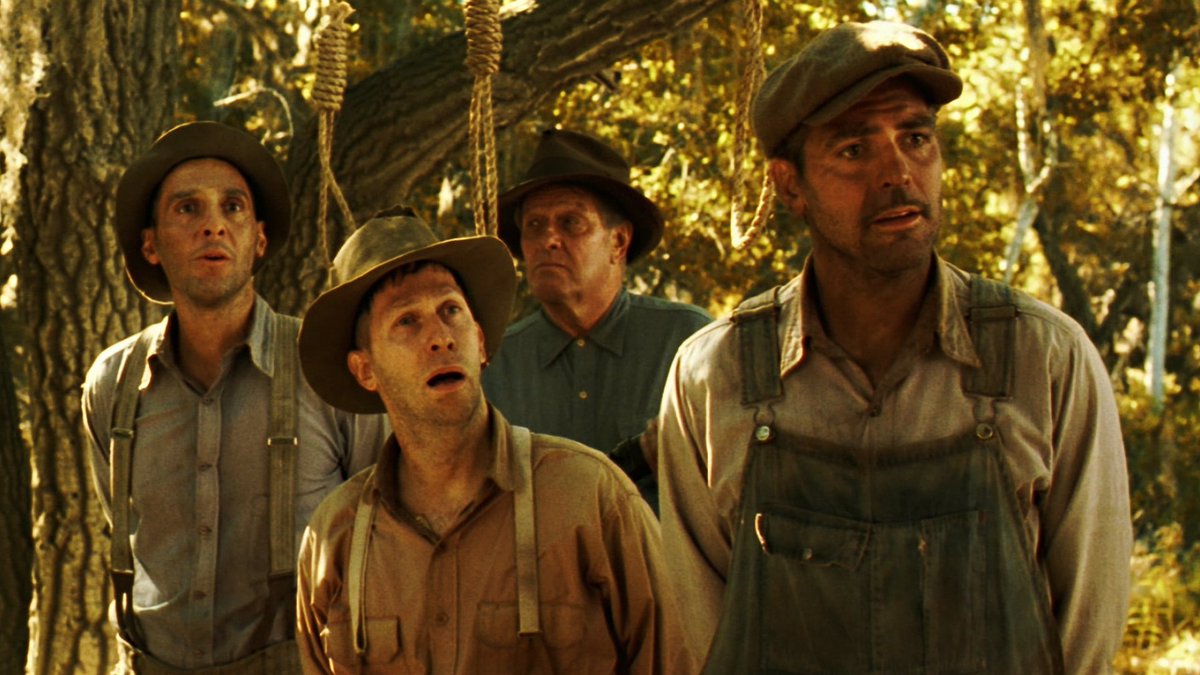 AFISilver's tweet photo. #GeorgeClooney shows off his comedy chops in the Coens' O BROTHER, WHERE ART THOU?, 2:30 today, with John Turturro, Tim Blake Nelson, John Goodman & Holly Hunter. #SoggyBottomBoys #DapperDanMan https://t.co/AWts1HoLMh