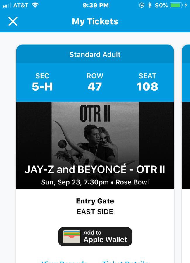 Otr Ii Rose Bowl Seating Chart