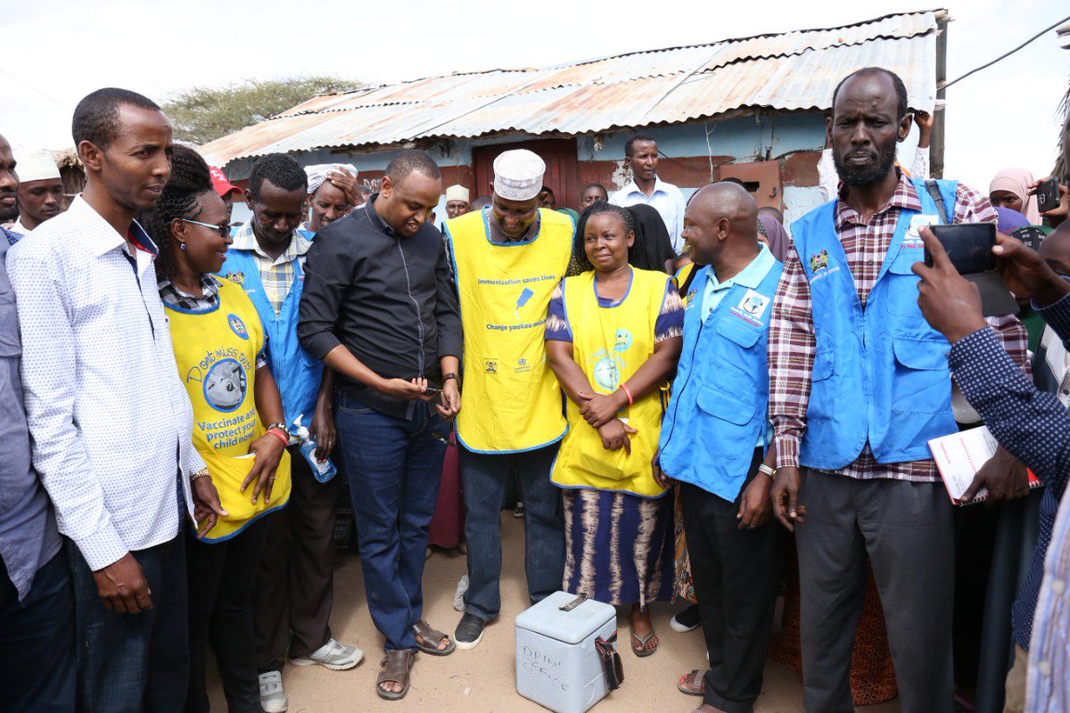 HonAdenDuale's tweet photo. Earlier today, I joined the Garissa CECM for Health @anadhir and the Garissa Health team in launching the second round of the Polio campaigns at Kamuthey, Fafi SubCounty. I am confident that Garissa will reach its targets in this round. @MOH_Kenya @UNICEFKenya @WHOKenya https://t.co/Koex01Il6l
